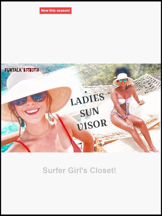 Wide Brim Sun Hat with Ponytail Hole - Paper Straw Visor UPF 80+ main image 6